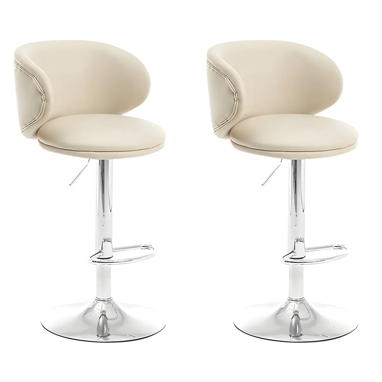 Traditional Upholstered Bar Stools with Height-Adjustable Seat Image - 52 | homeyfad