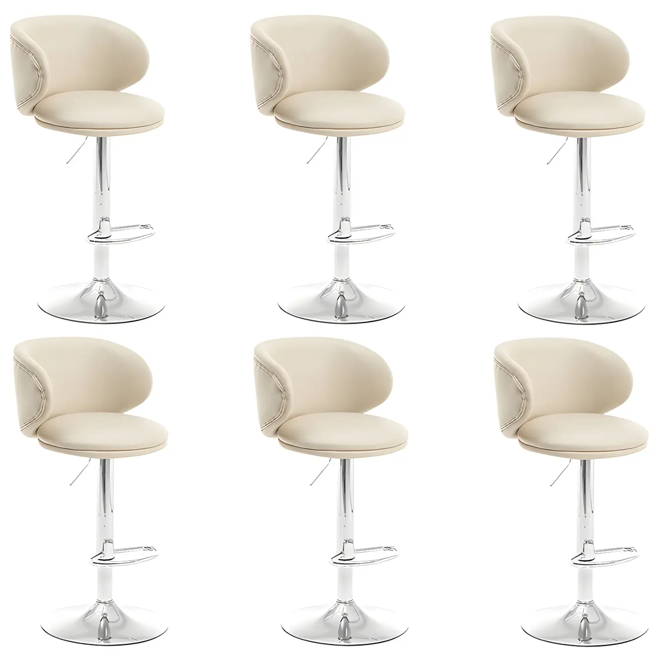 Traditional Upholstered Bar Stools with Height-Adjustable Seat Image - 54 | homeyfad