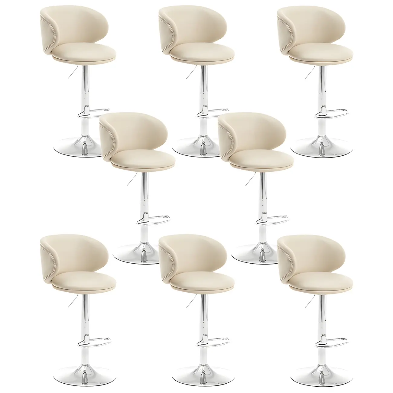 Traditional Upholstered Bar Stools with Height-Adjustable Seat Image - 55 | homeyfad