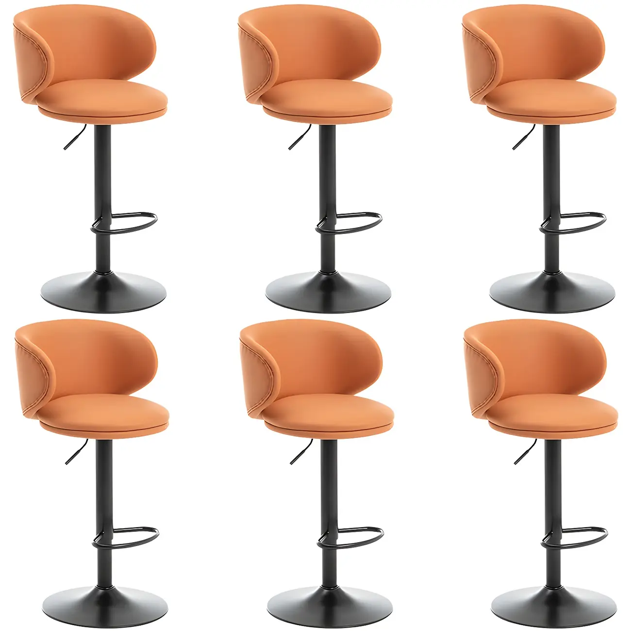 Traditional Upholstered Bar Stools with Height-Adjustable Seat Image - 59 | homeyfad