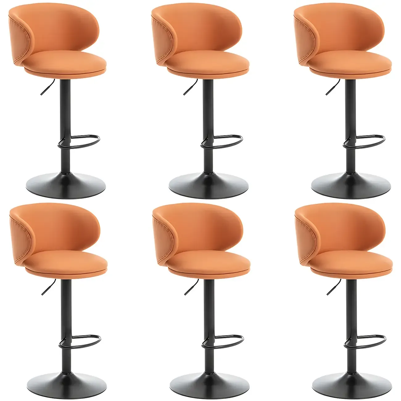 Traditional Upholstered Bar Stools with Height-Adjustable Seat Image - 59