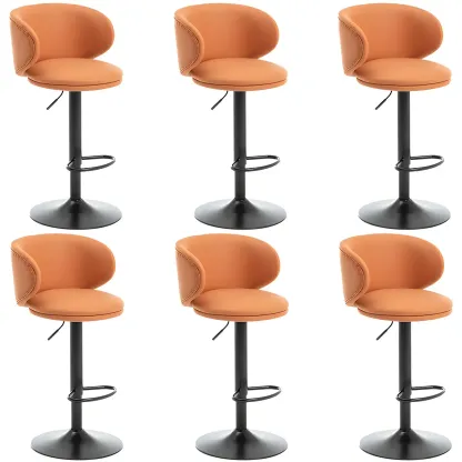 Traditional Upholstered Bar Stools with Height-Adjustable Seat Image - 59