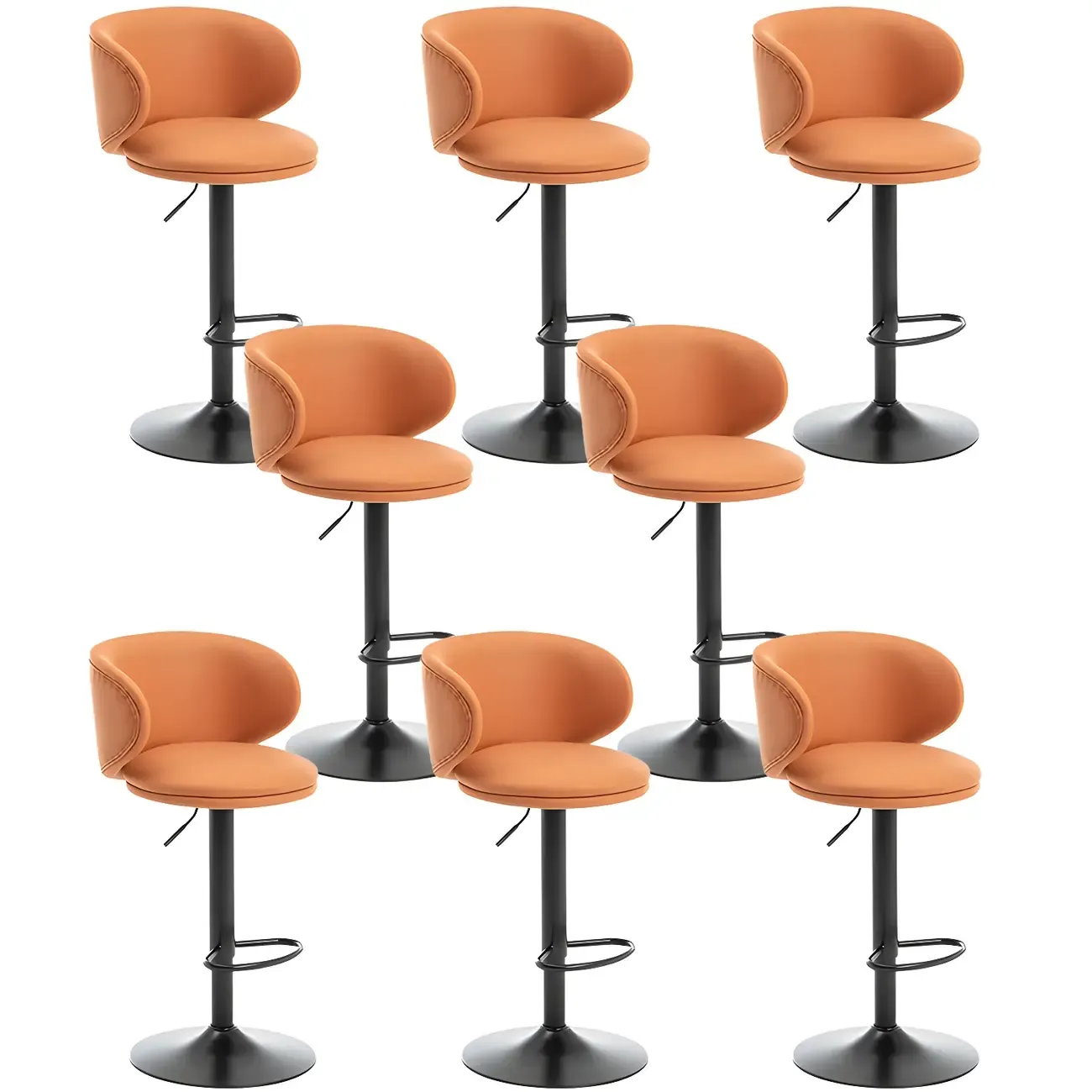 Traditional Upholstered Bar Stools with Height-Adjustable Seat Image - 60