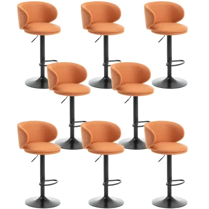 Traditional Upholstered Bar Stools with Height-Adjustable Seat Image - 60