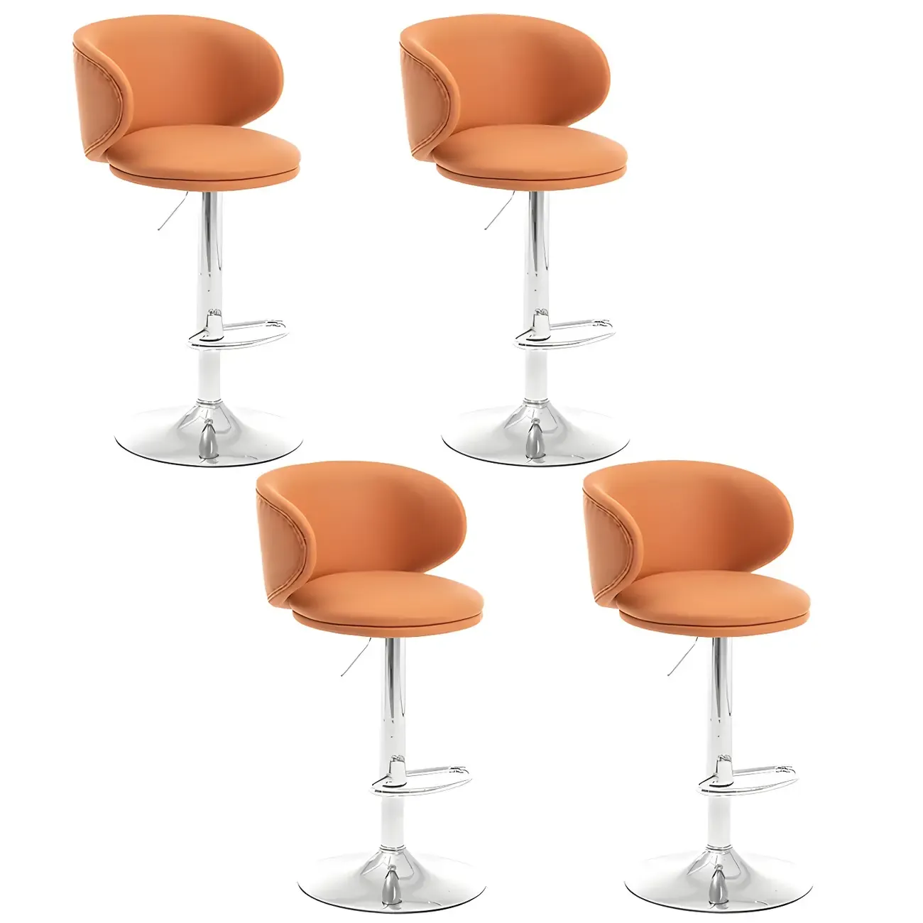 Traditional Upholstered Bar Stools with Height-Adjustable Seat Image - 63