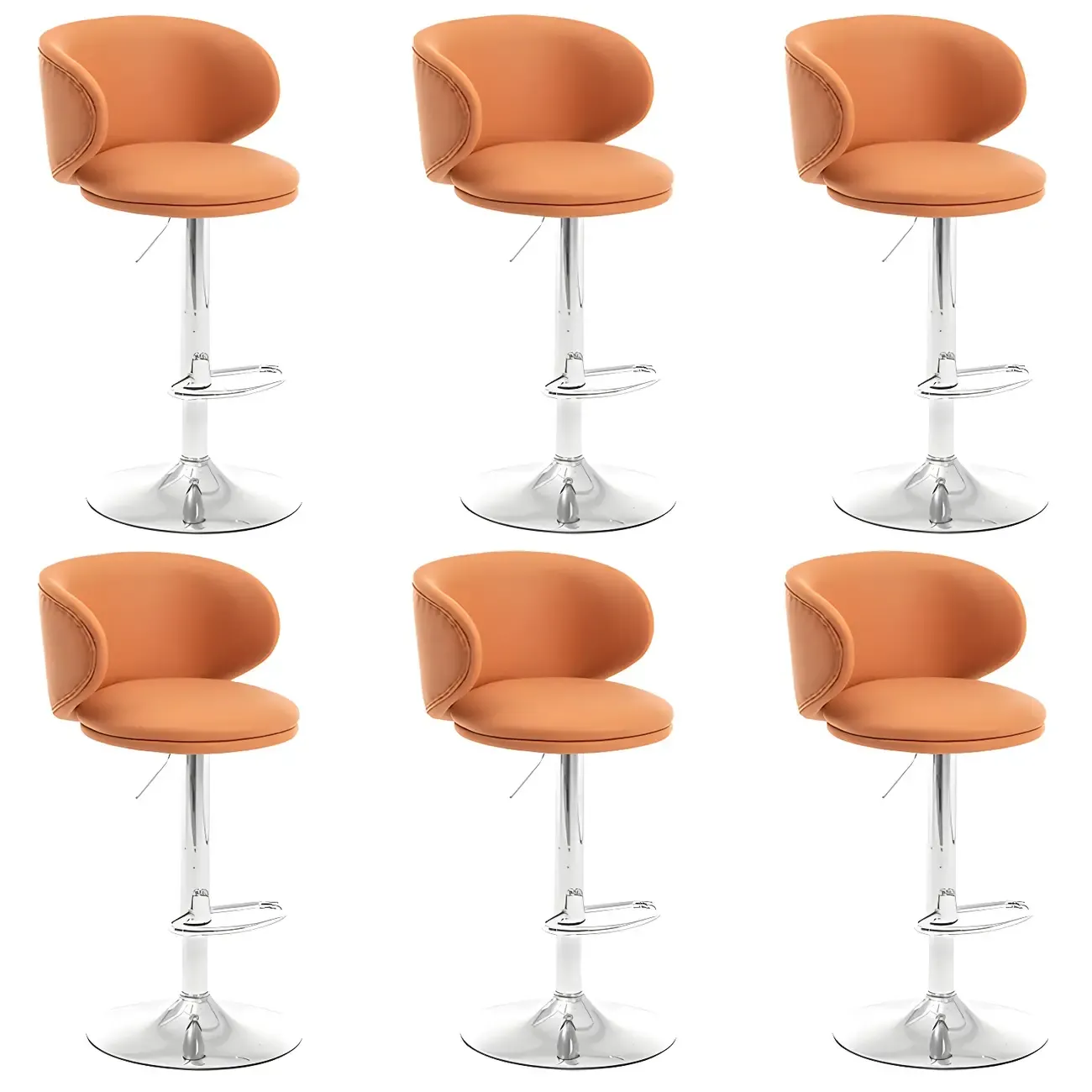 Traditional Upholstered Bar Stools with Height-Adjustable Seat Image - 64