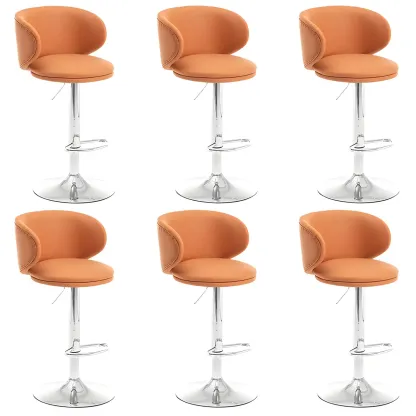 Traditional Upholstered Bar Stools with Height-Adjustable Seat Image - 64