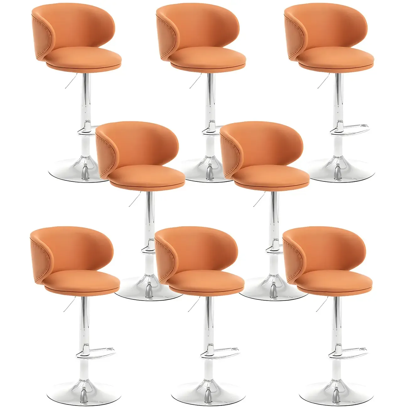 Traditional Upholstered Bar Stools with Height-Adjustable Seat Image - 65