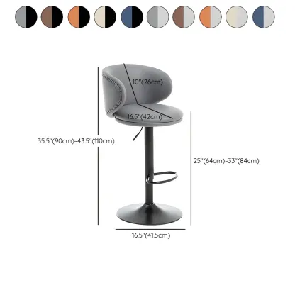 Traditional Upholstered Bar Stools with Height-Adjustable Seat #size