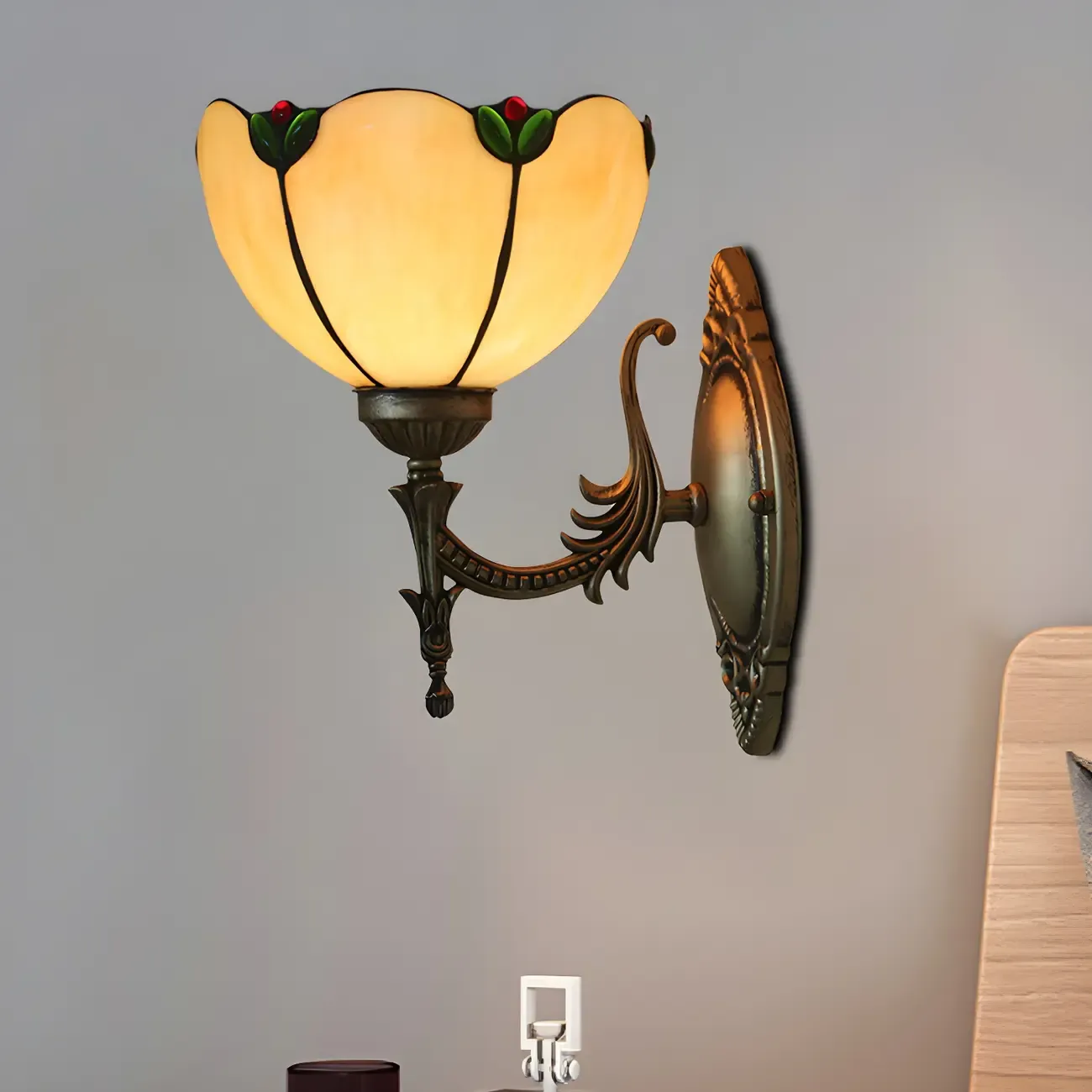 5 to 9 Inch Vintage Bronze Wall Lamp for Bedroom Lighting 