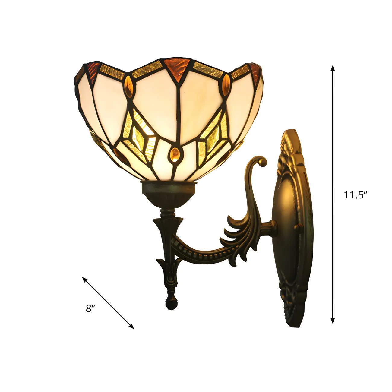 11.5” Vintage Bronze Glass Wall Sconce for Hallway Lighting | homeyfad