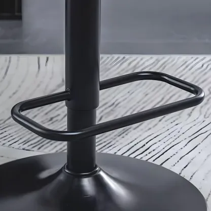 Elegant Wood Leather Red Swivel Adjustable Bar Stool Image - 23