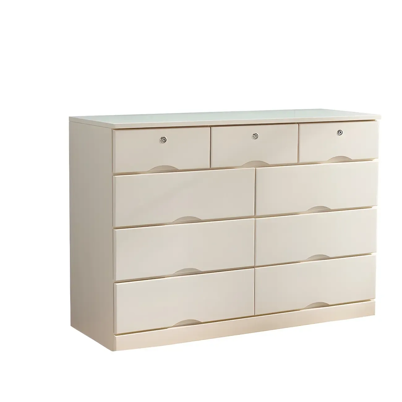 Stylish White Wooden Dressers with Soft Close Drawers Image - 4
