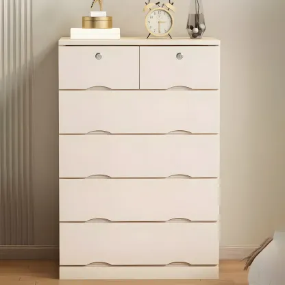 Stylish White Wooden Dressers with Soft Close Drawers Image - 5