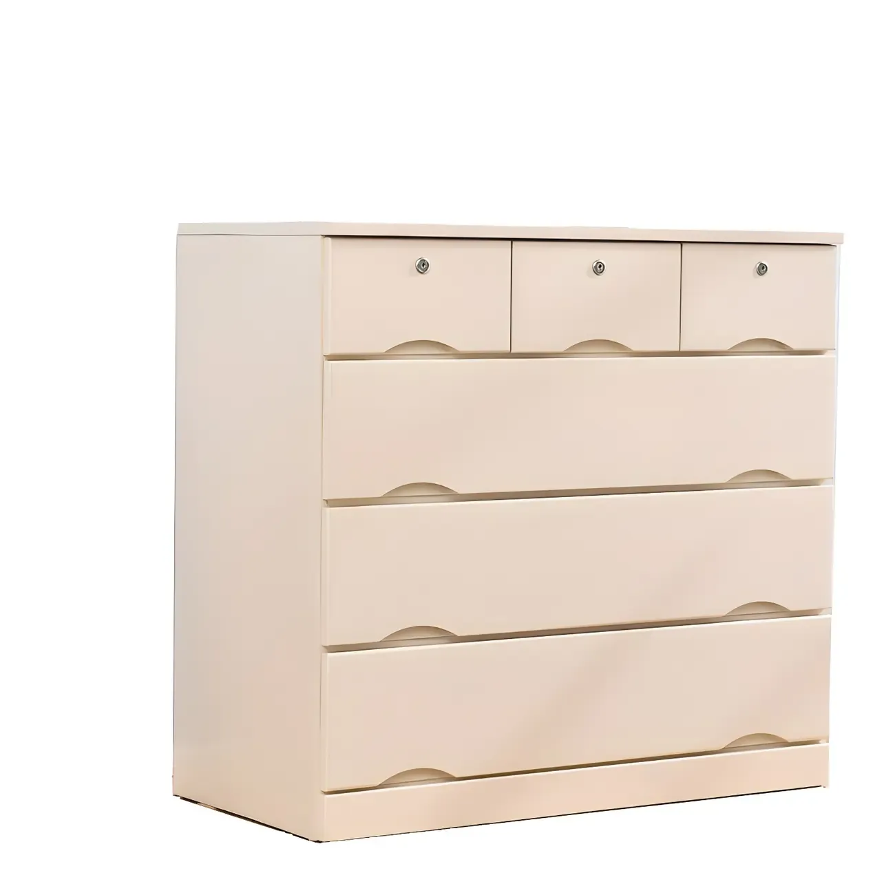 Stylish White Wooden Dressers with Soft Close Drawers Image - 10