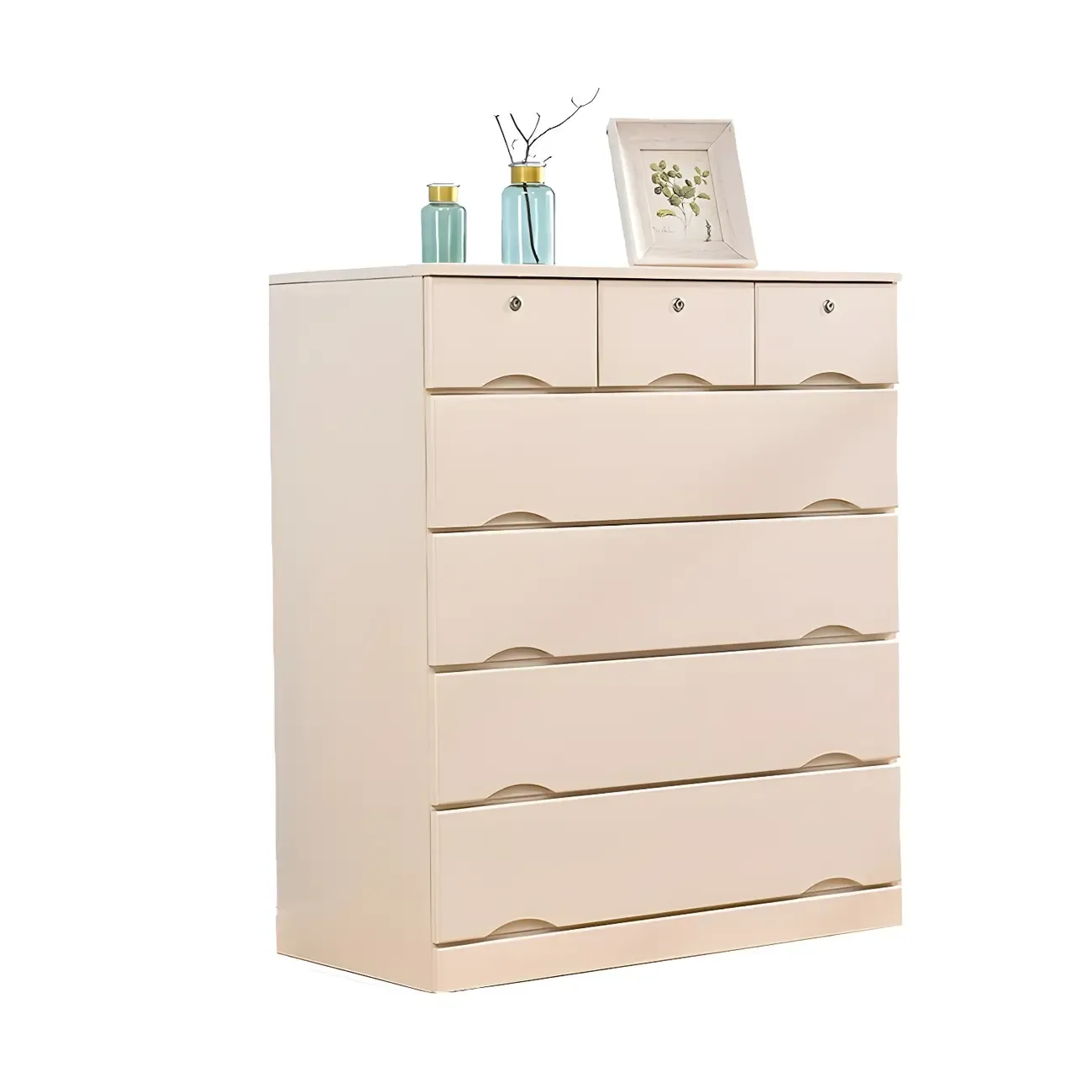 Stylish White Wooden Dressers with Soft Close Drawers Image - 12