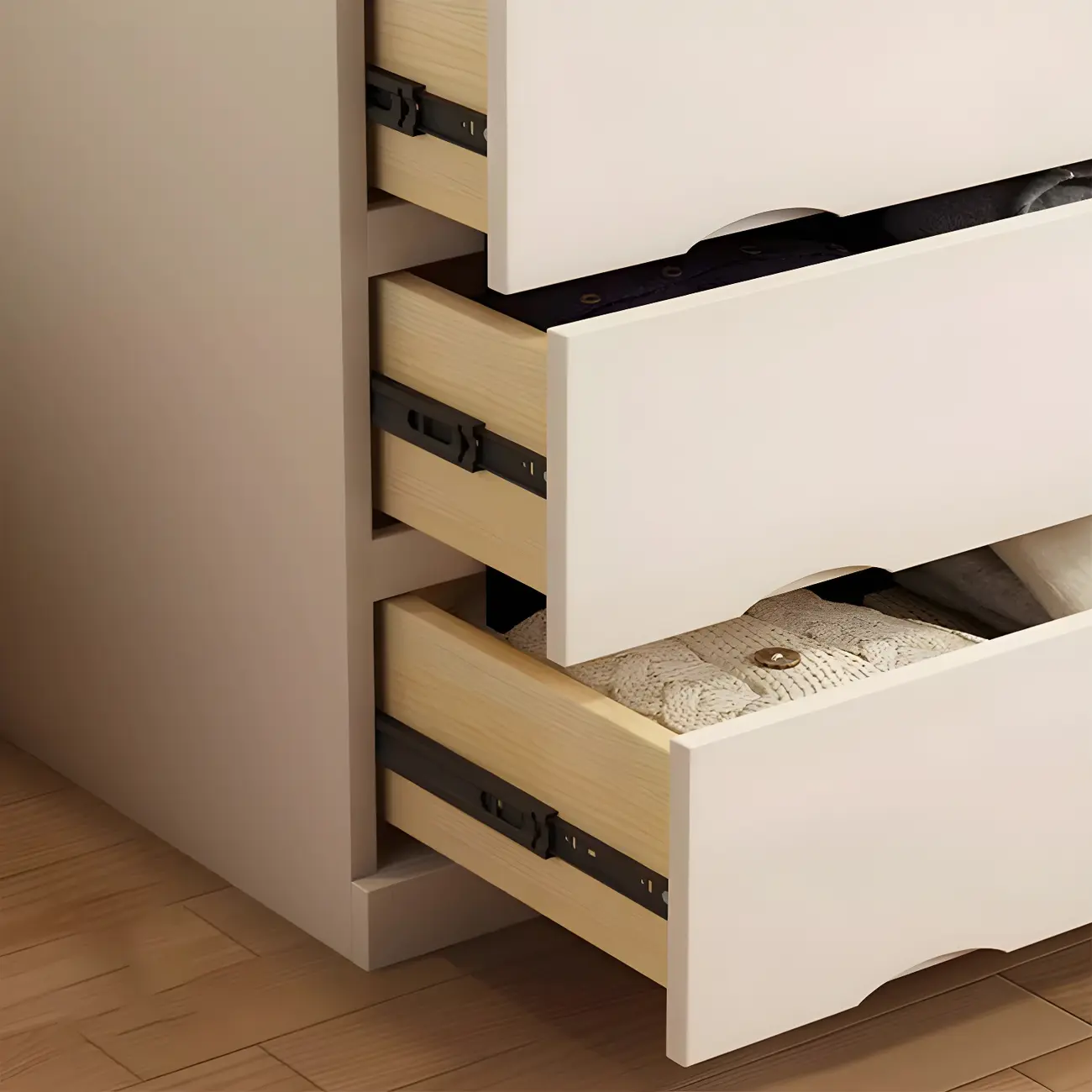 Stylish White Wooden Dressers with Soft Close Drawers Image - 13 | homeyfad