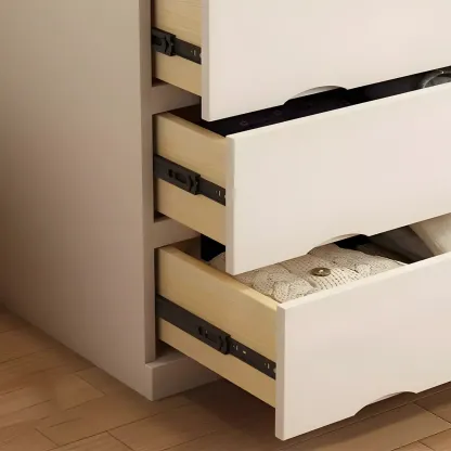 Stylish White Wooden Dressers with Soft Close Drawers Image - 13