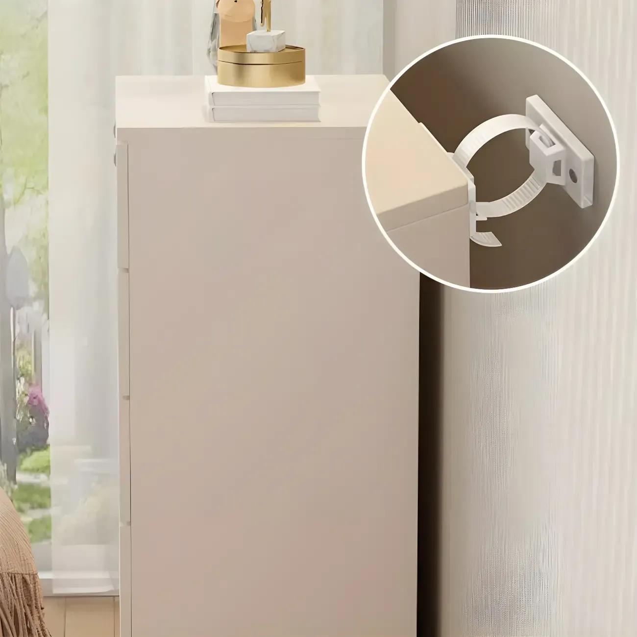 Stylish White Wooden Dressers with Soft Close Drawers Image - 15