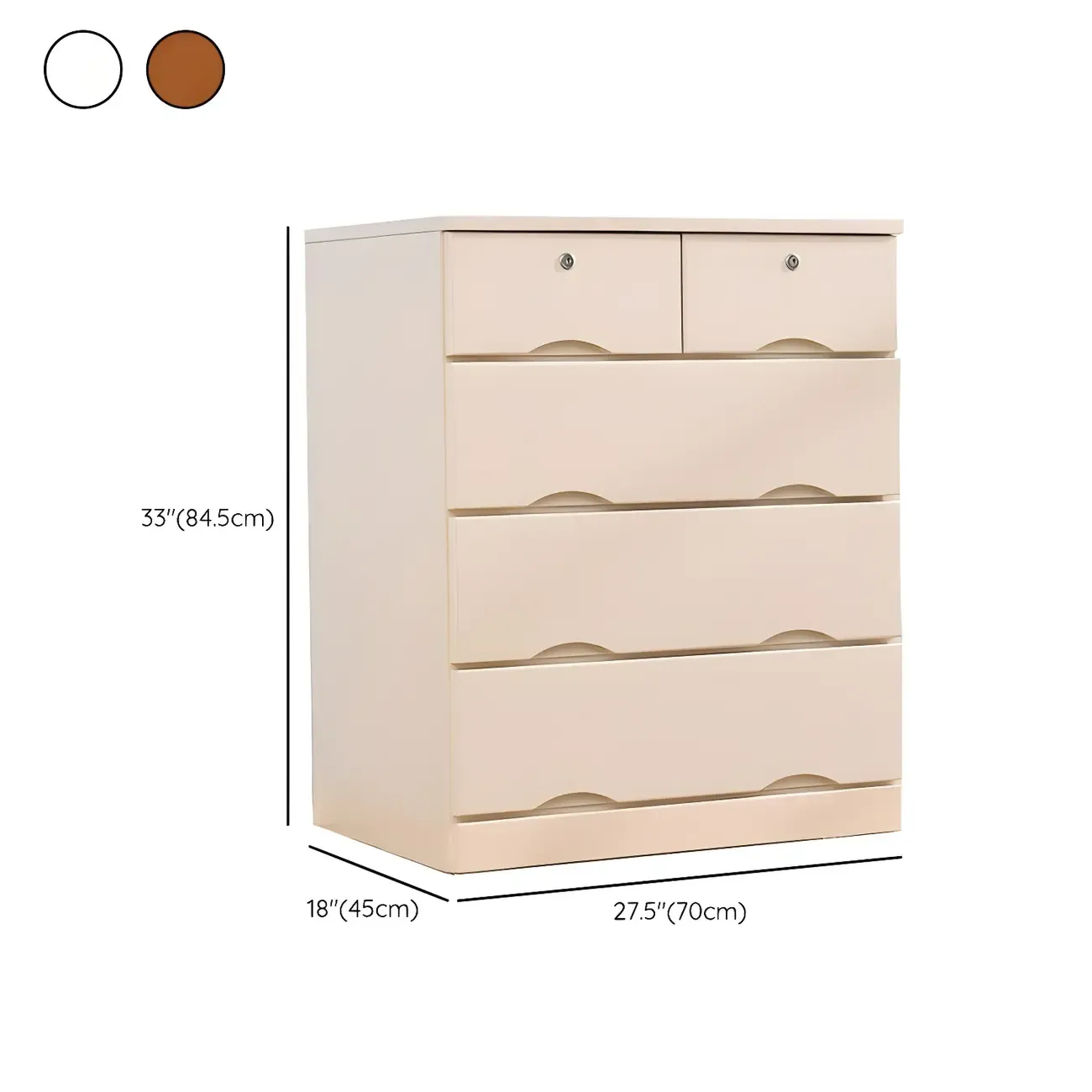 Stylish White Wooden Dressers with Soft Close Drawers #size