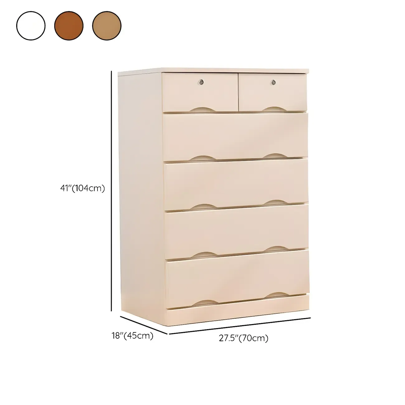 Stylish White Wooden Dressers with Soft Close Drawers Image - 39
