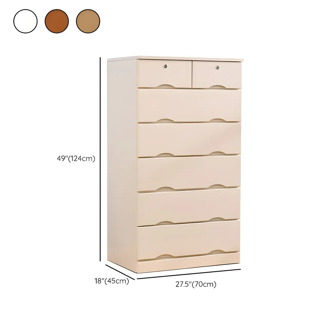 Stylish White Wooden Dressers with Soft Close Drawers Image - 40