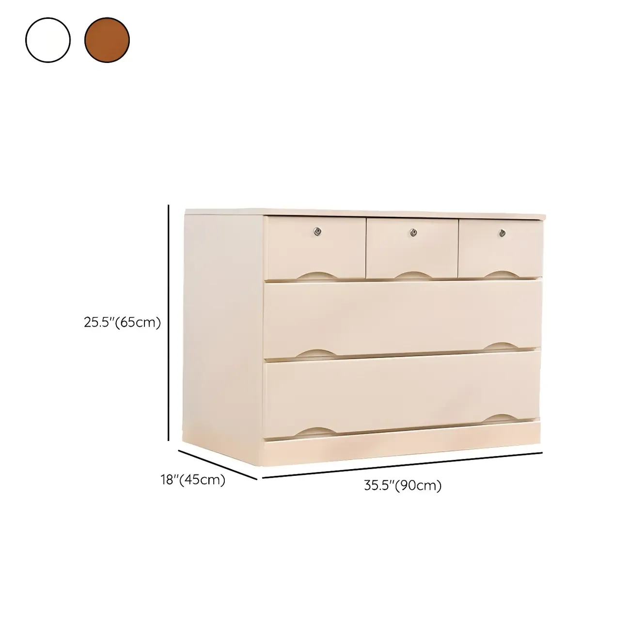 Stylish White Wooden Dressers with Soft Close Drawers Image - 41