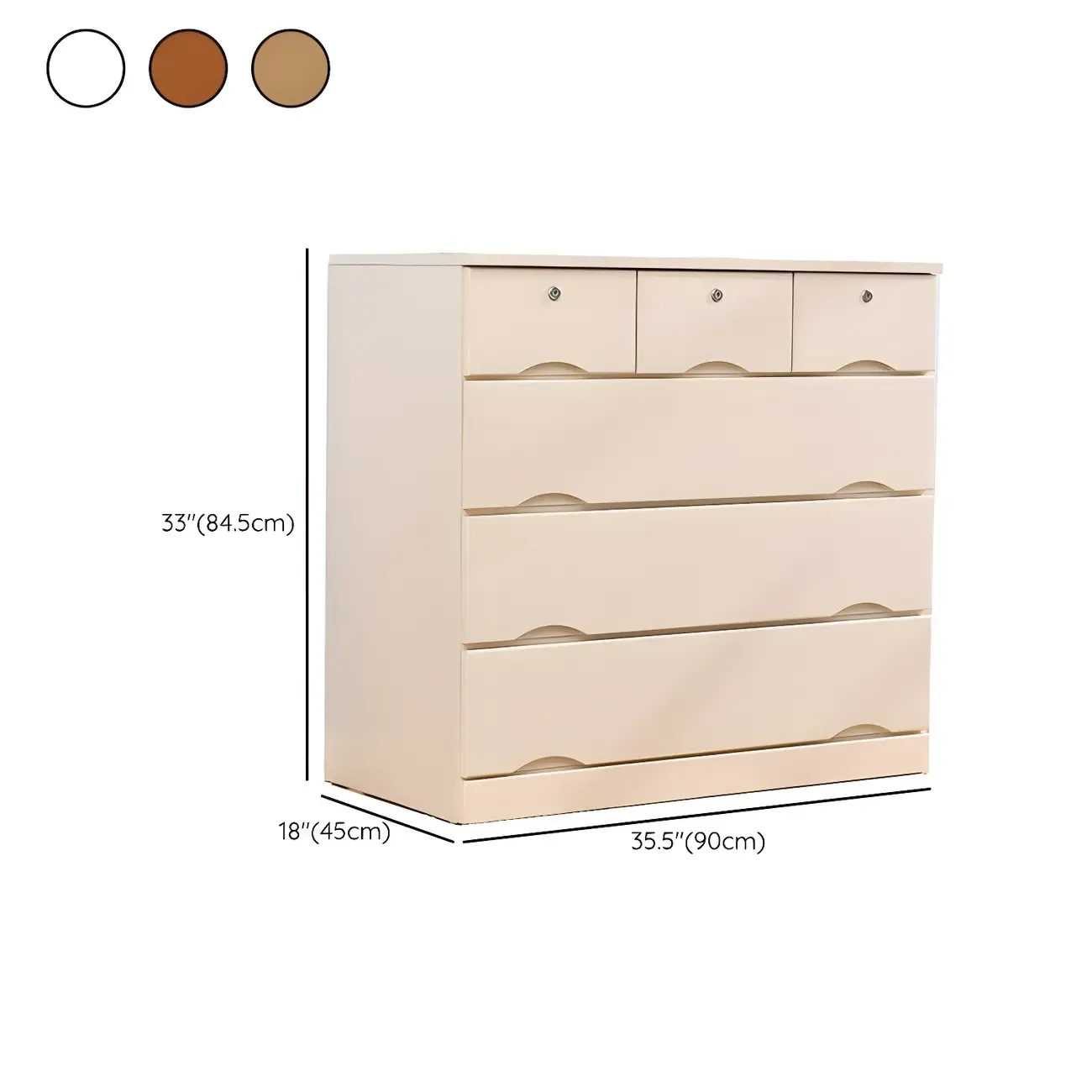 Stylish White Wooden Dressers with Soft Close Drawers Image - 42