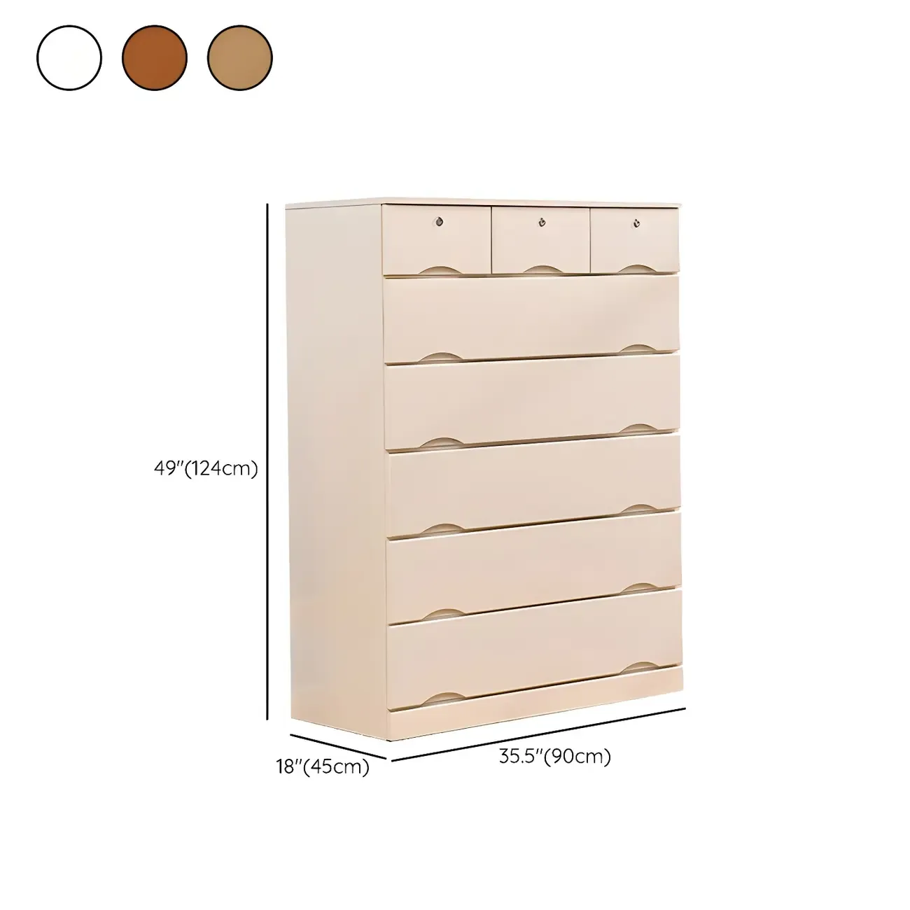 Stylish White Wooden Dressers with Soft Close Drawers Image - 44