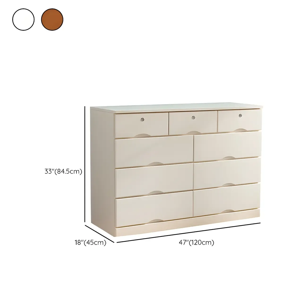 Stylish White Wooden Dressers with Soft Close Drawers Image - 45