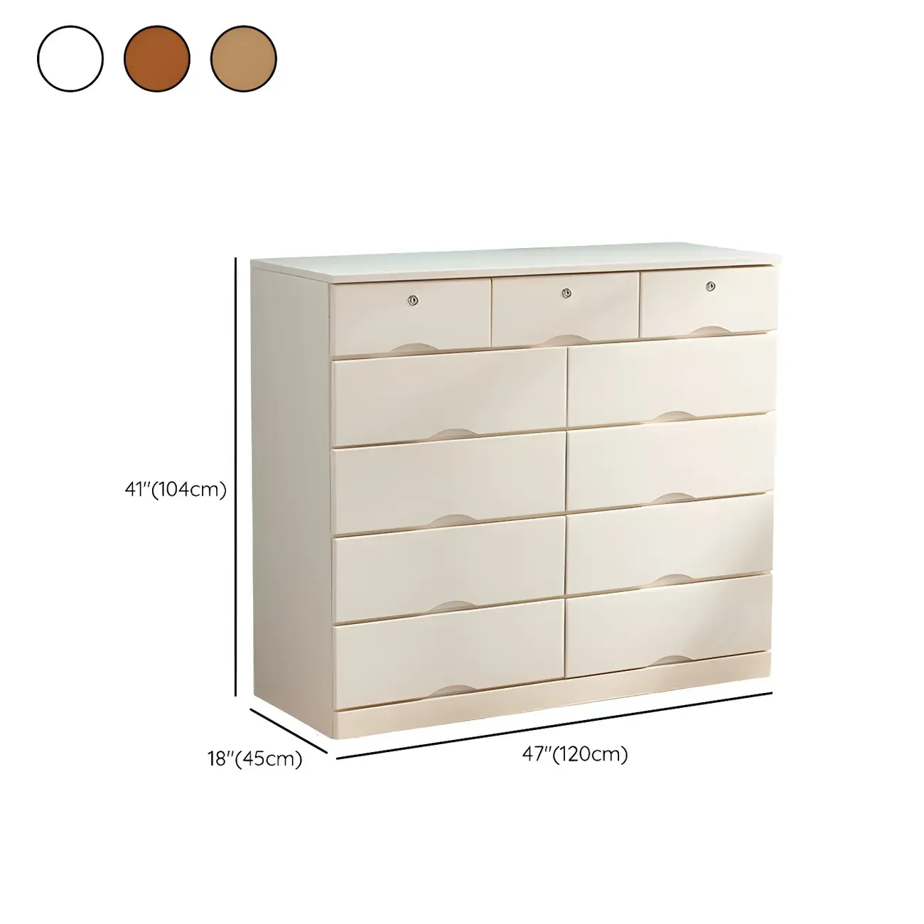 Stylish White Wooden Dressers with Soft Close Drawers Image - 46
