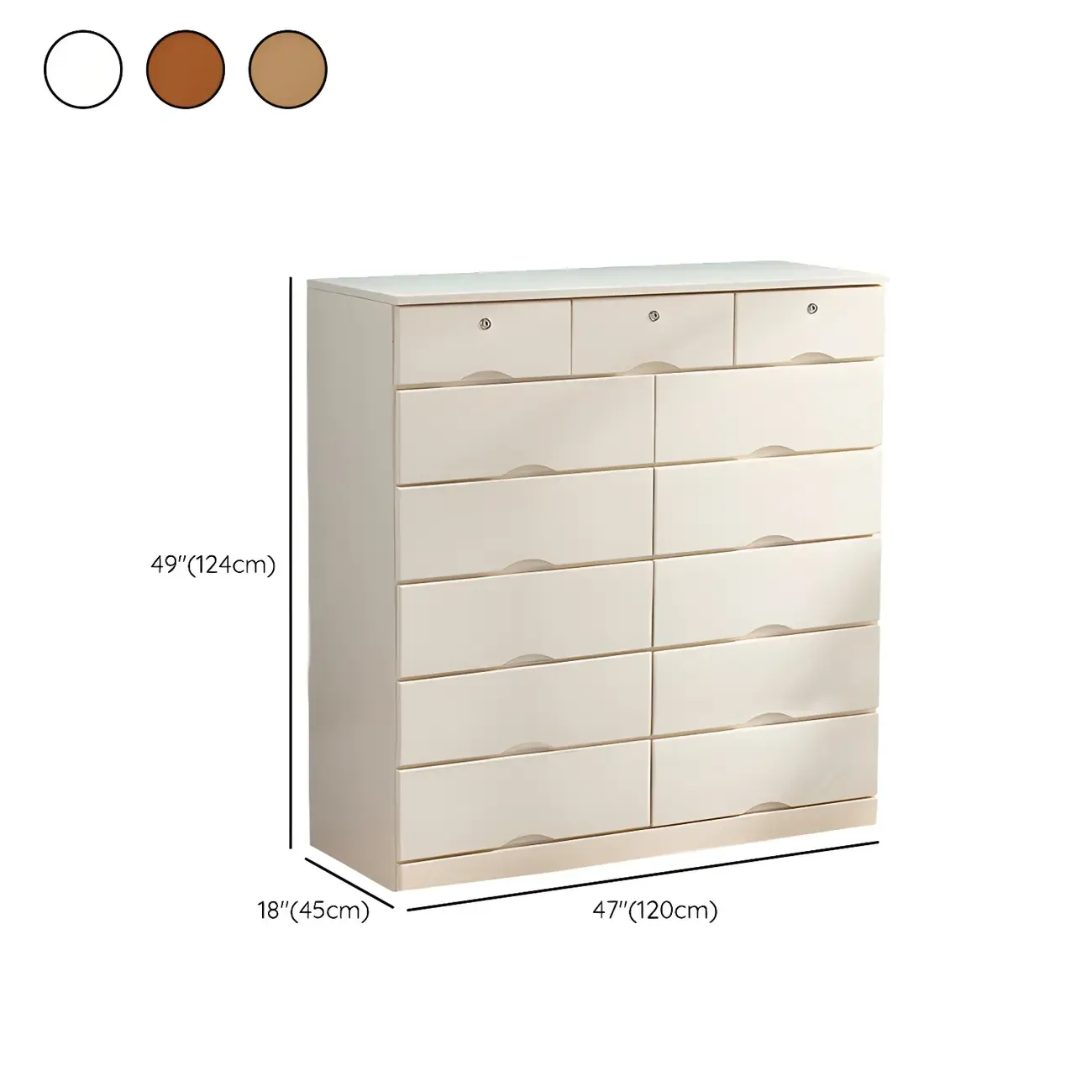 Stylish White Wooden Dressers with Soft Close Drawers Image - 47