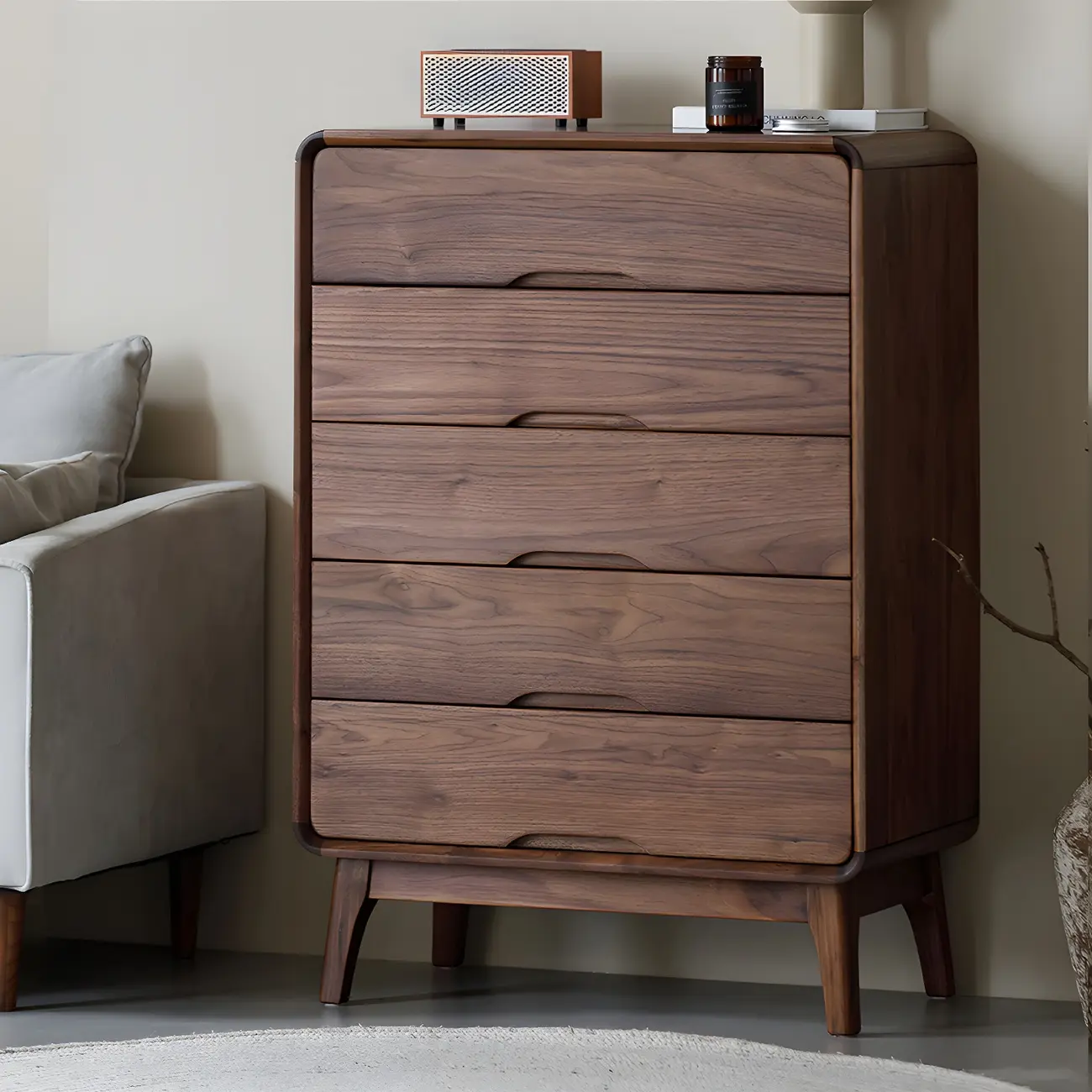 Vintage Solid Wood Dark Walnut Dressers & Chests for Bedroom Image - 2 | homeyfad