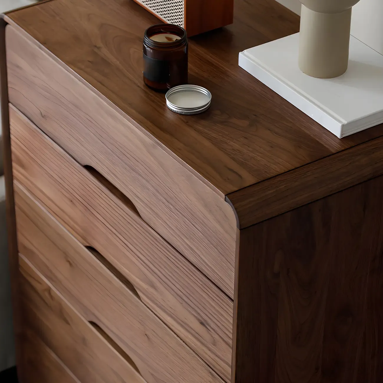 Vintage Solid Wood Dark Walnut Dressers & Chests for Bedroom Image - 6