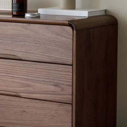 Vintage Solid Wood Dark Walnut Dressers & Chests for Bedroom Image - 8