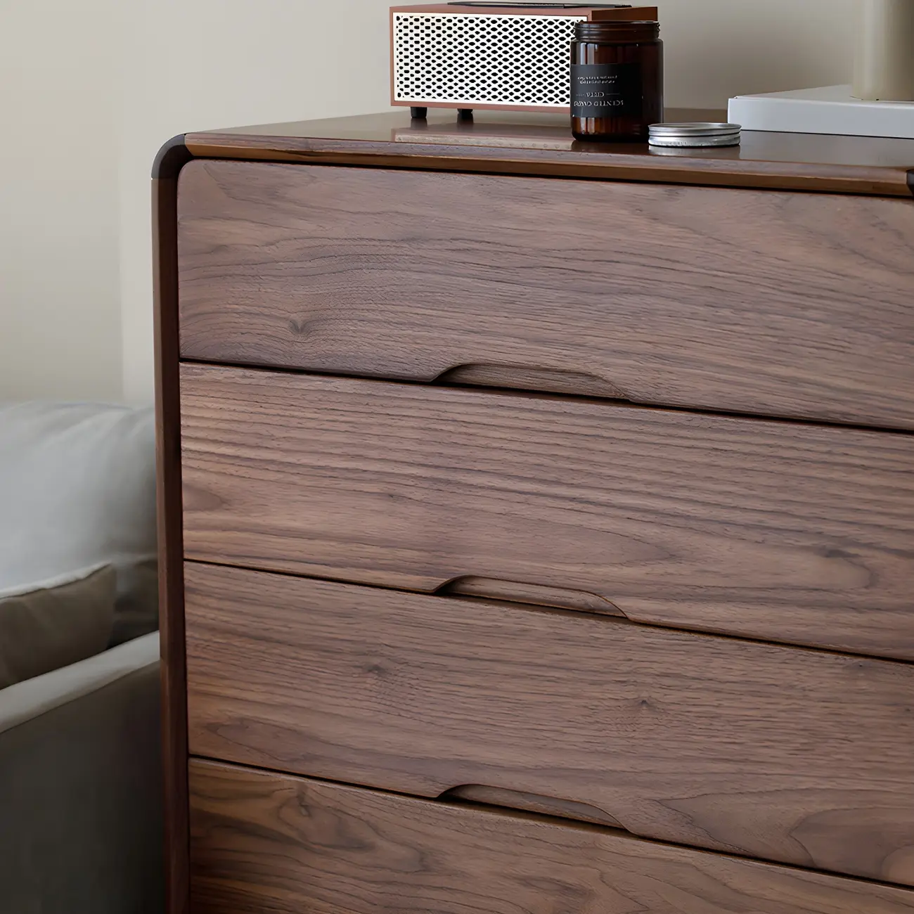 Vintage Solid Wood Dark Walnut Dressers & Chests for Bedroom Image - 9 | homeyfad