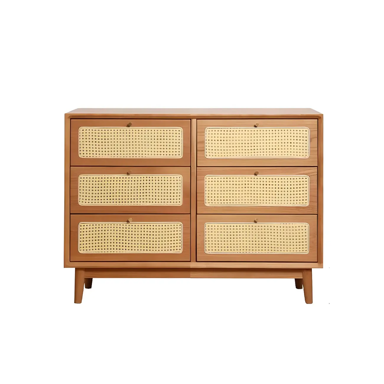 Retro Natural Rattan Dressers with 3-Drawers for Bedroom Image - 5 | homeyfad