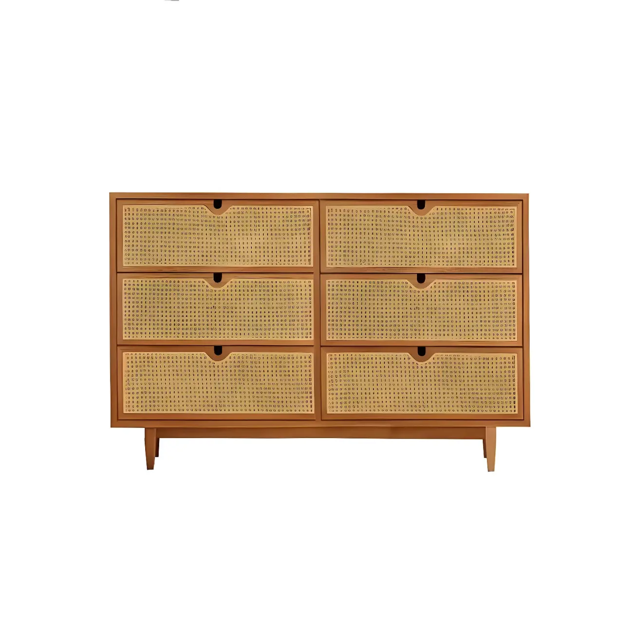 Retro Natural Rattan Dressers with 3-Drawers for Bedroom Image - 8 | homeyfad