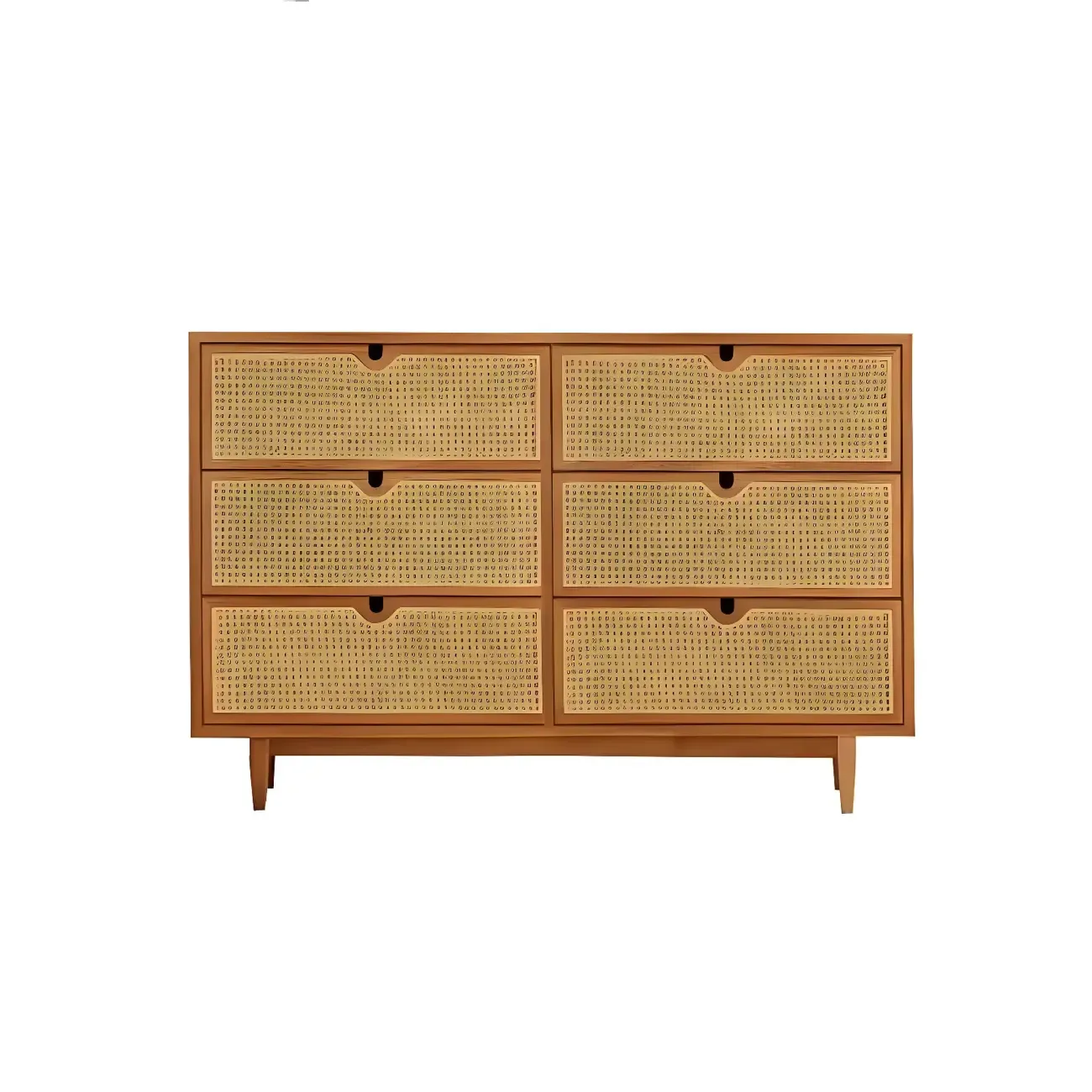 Retro Natural Rattan Dressers with 3-Drawers for Bedroom Image - 8