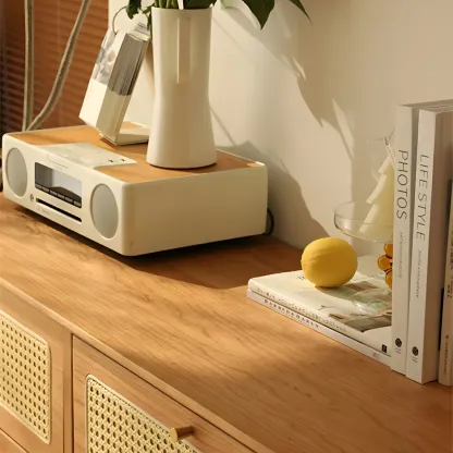 Retro Natural Rattan Dressers with 3-Drawers for Bedroom Image - 14