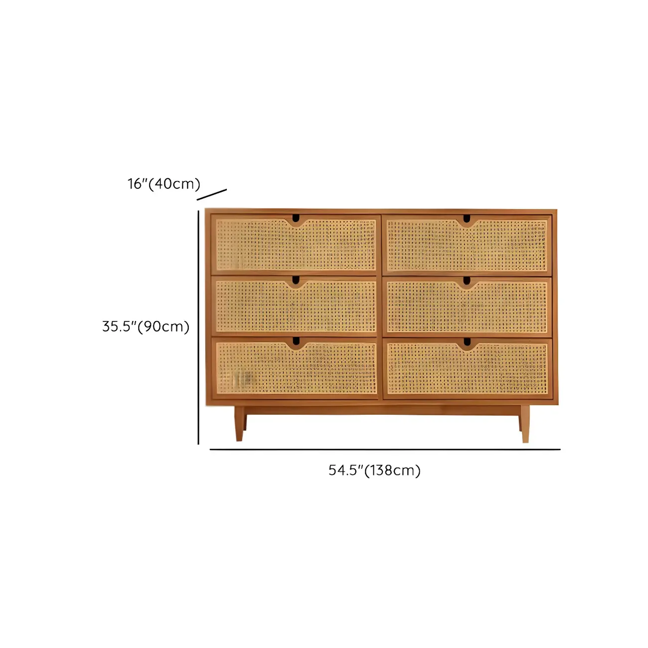 Retro Natural Rattan Dressers with 3-Drawers for Bedroom Image - 24 | homeyfad