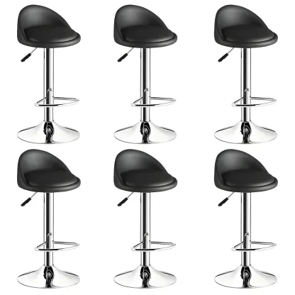Modern Metal Adjustable Swivel Bar Stools for Dining Room Image - 7
