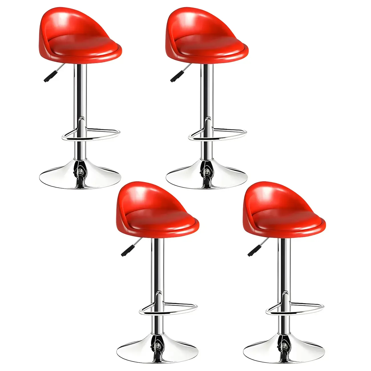 Modern Metal Adjustable Swivel Bar Stools for Dining Room Image - 16