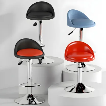 Modern Metal Adjustable Swivel Bar Stools for Dining Room Image - 22