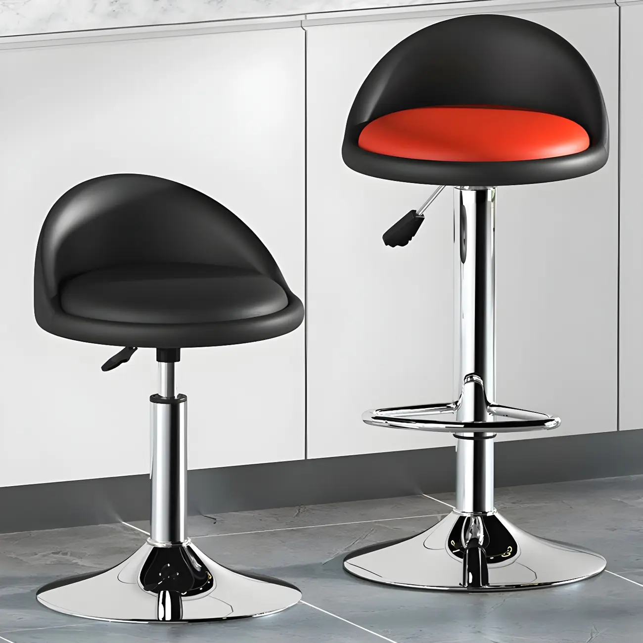 Modern Metal Adjustable Swivel Bar Stools for Dining Room Image - 23 | homeyfad