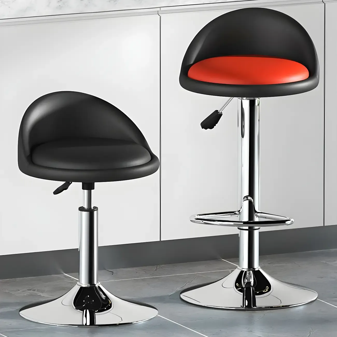 Modern Metal Adjustable Swivel Bar Stools for Dining Room Image - 23