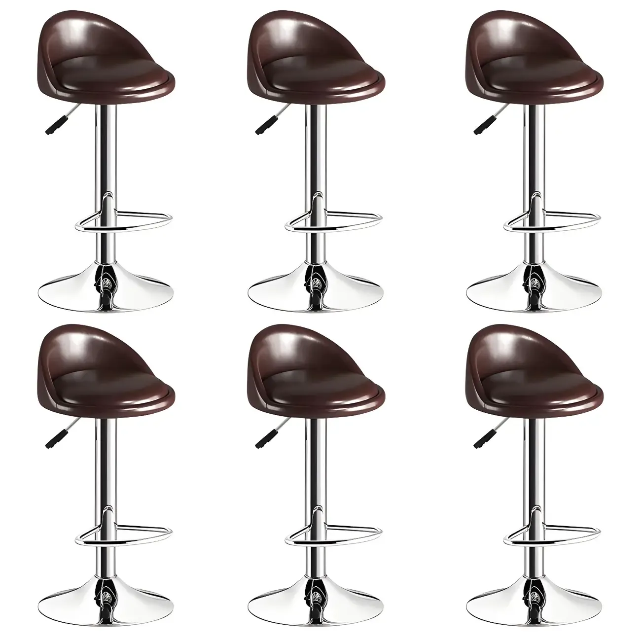 Modern Metal Adjustable Swivel Bar Stools for Dining Room Image - 26