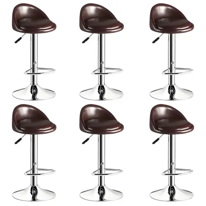 Modern Metal Adjustable Swivel Bar Stools for Dining Room Image - 26