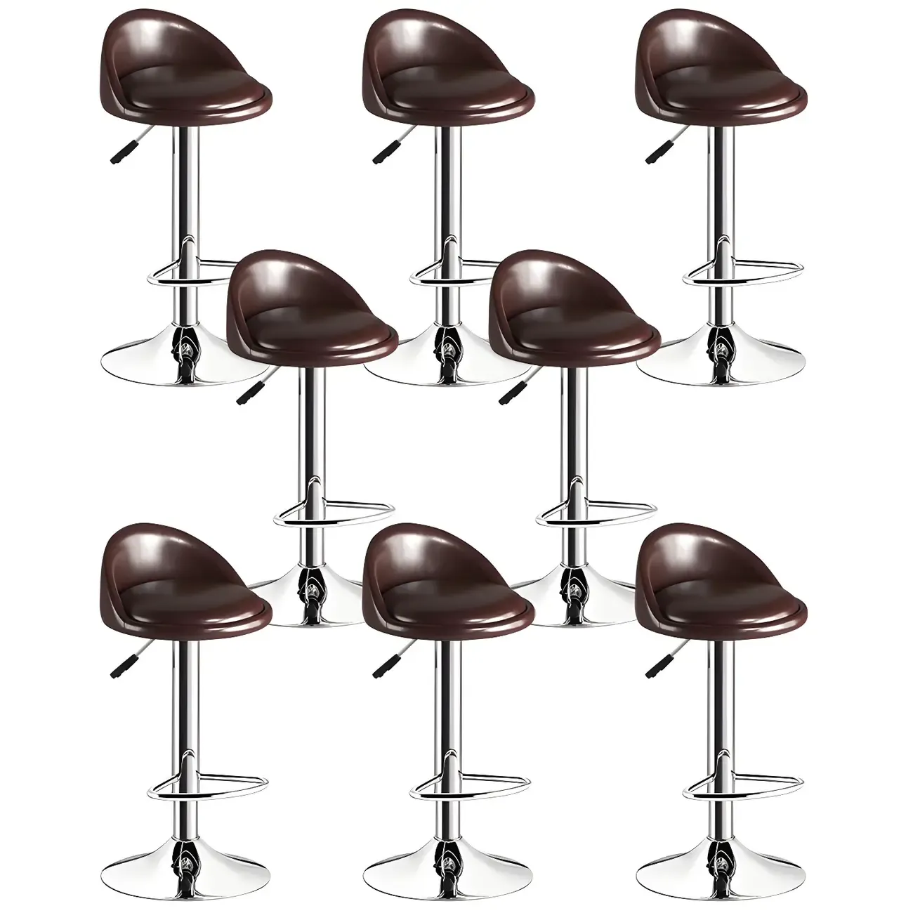 Modern Metal Adjustable Swivel Bar Stools for Dining Room Image - 27