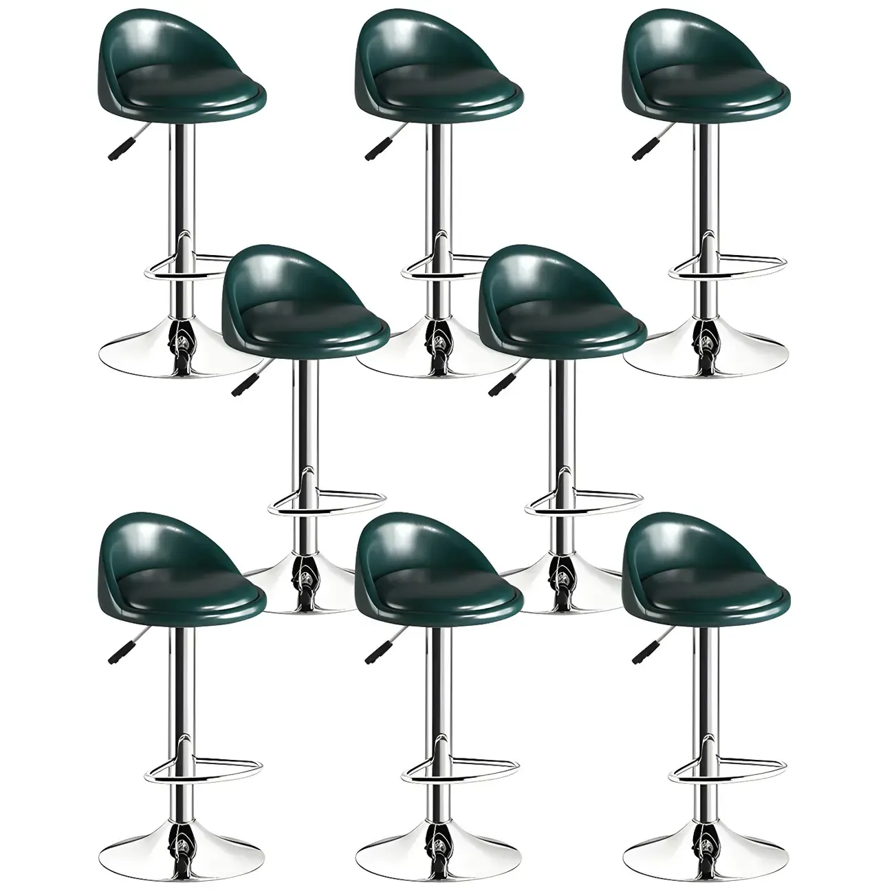 Modern Metal Adjustable Swivel Bar Stools for Dining Room Image - 32